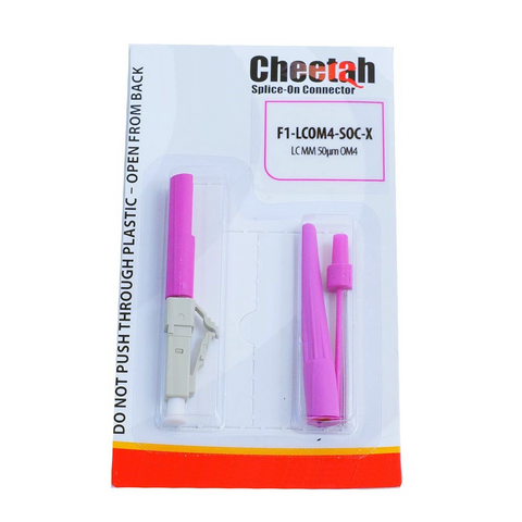 Cheetah LC Multimode 50μm OM4 Splice-On Connector 900μm Magenta - Blister Pk of 100