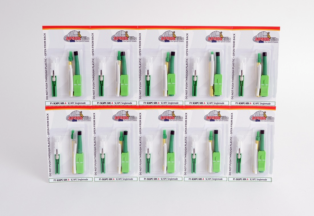 Armordillo SC/APC Single Mode Splice-On Connector (SOC) 3mm Boot Green ...