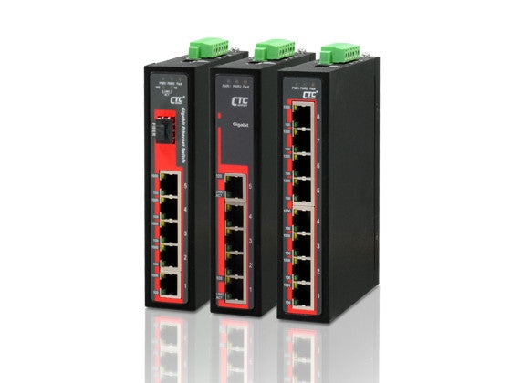 IGS-501S-E 5 port 10/100/1000Base-TX + 1 SFP slot Industrial Gigabit switch, -40 to 75 Celsius, DIN rail mount