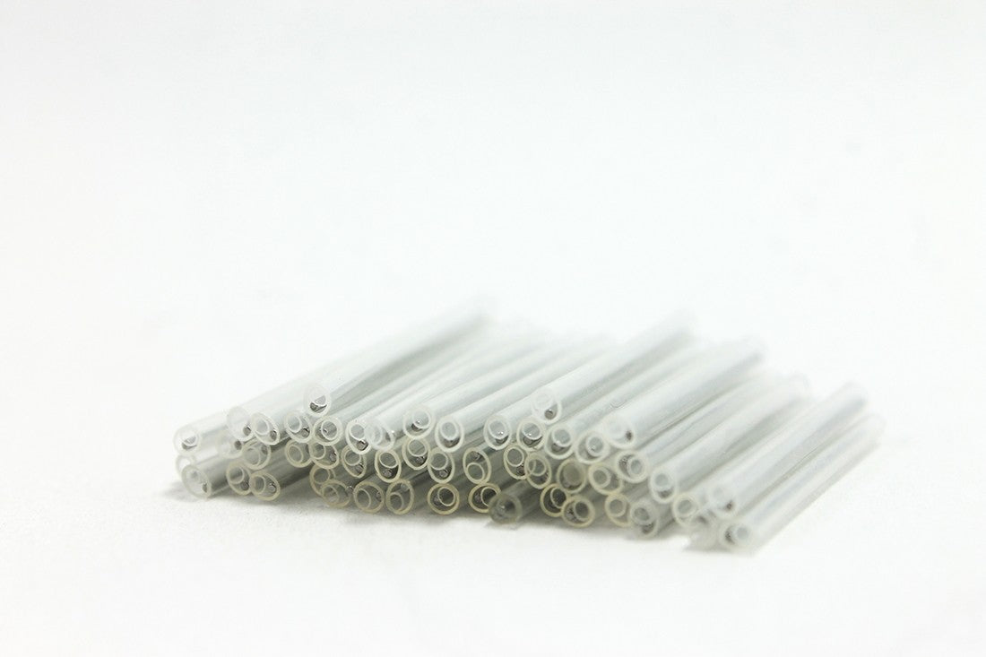 Dia. 1.5mm x 25mm(L) Steel Member Fusion Splice Sleeve - Pack of 50 pcs - Clear Color