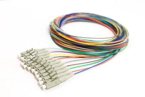 62.5/125/900µm multimode LC/PC Color Coded Pigtails, 3 Meters (12 pcs/pack)