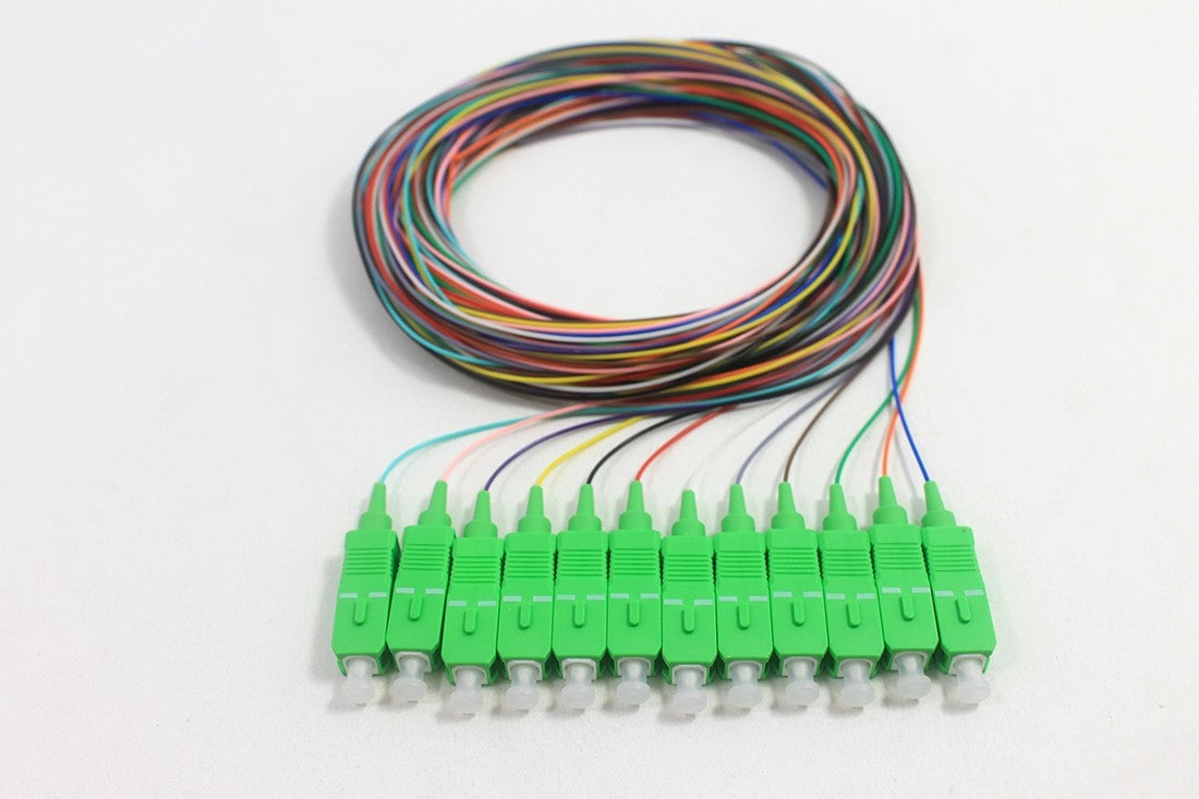 9/125/900µm Single Mode SC/APC Color Coded Pigtail, 3 Meters (12 pcs/p ...