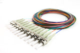 62.5/125/900µm multimode ST/PC Color Coded Pigtails, 3 Meters (12 pcs/pack)