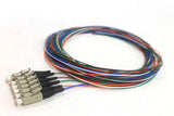50/125/900µm multimode LC/PC Color Coded Pigtails, 3 Meters (6 pcs/pack)