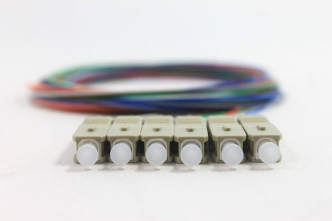 62.5/125/900µm multimode SC/PC Color Coded Pigtail, 3 Meters (6 pcs/pack)