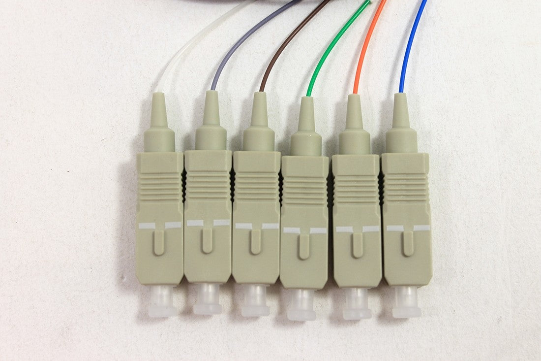 62.5/125/900µm multimode SC/PC Color Coded Pigtail, 3 Meters (6 pcs/pack)