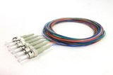 62.5/125/900µm multimode ST/PC Color Coded Pigtails, 3 Meters (6 pcs/pack)